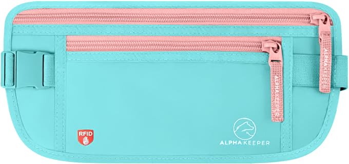 RFID Travel Money Belt with Hidden Passport Wallet