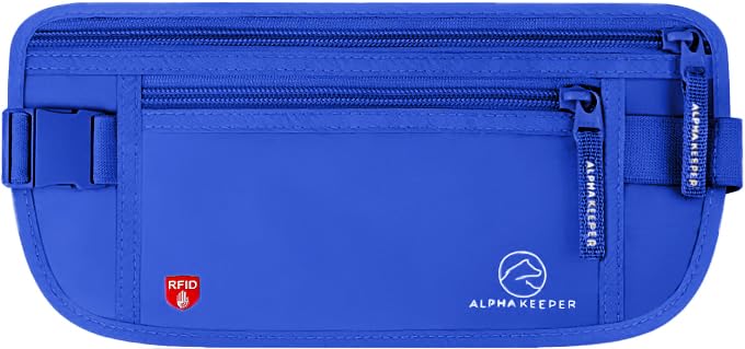 RFID Travel Money Belt with Hidden Passport Wallet