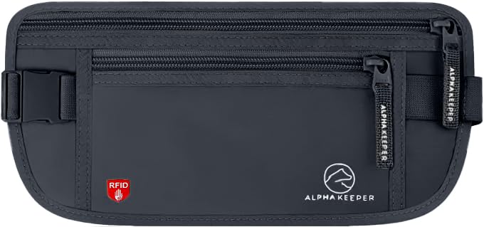RFID Travel Money Belt with Hidden Passport Wallet
