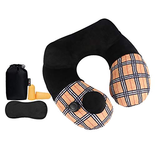 Automatic Inflatable Travel Neck Pillow for Plane & Train
