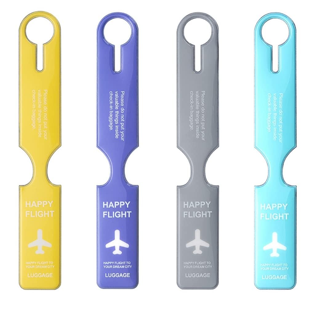 4-Piece PVC Luggage Tags with ID Labels