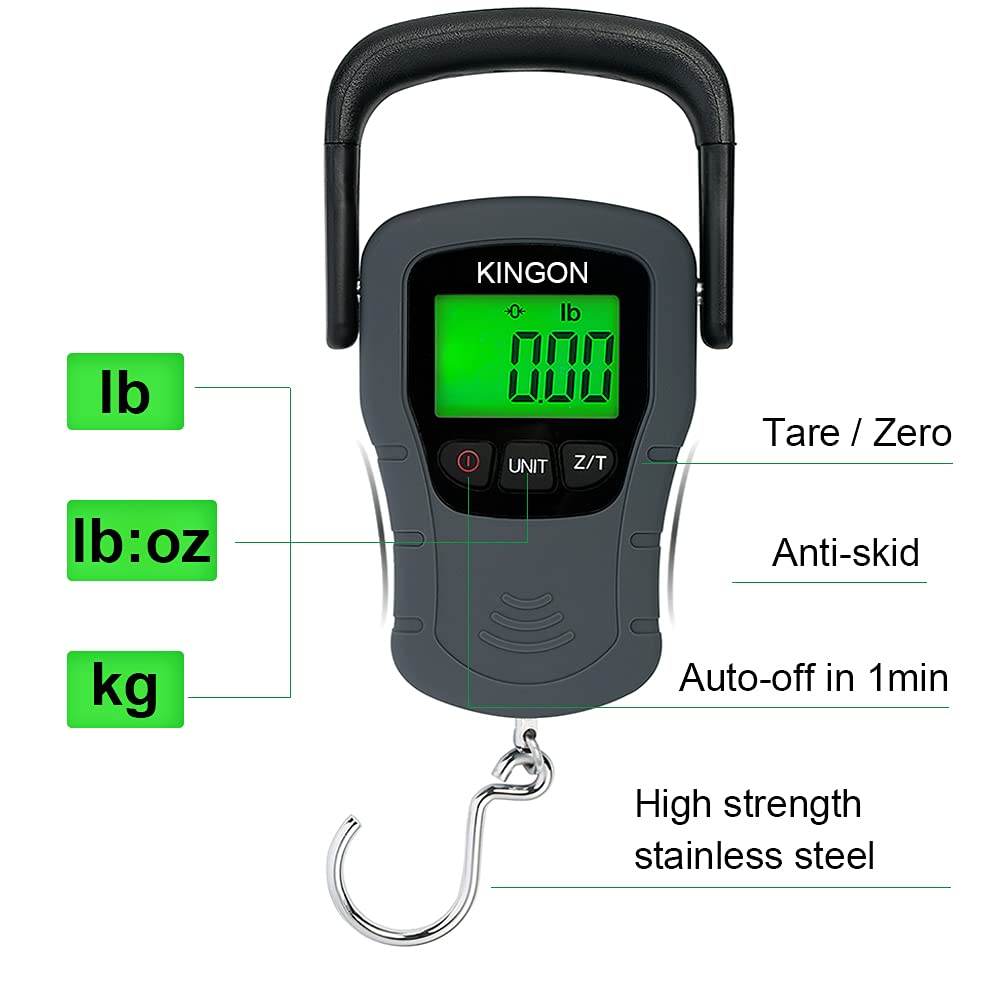 Digital Hanging Luggage Scale with Backlit Display 110 lb / 50 kg
