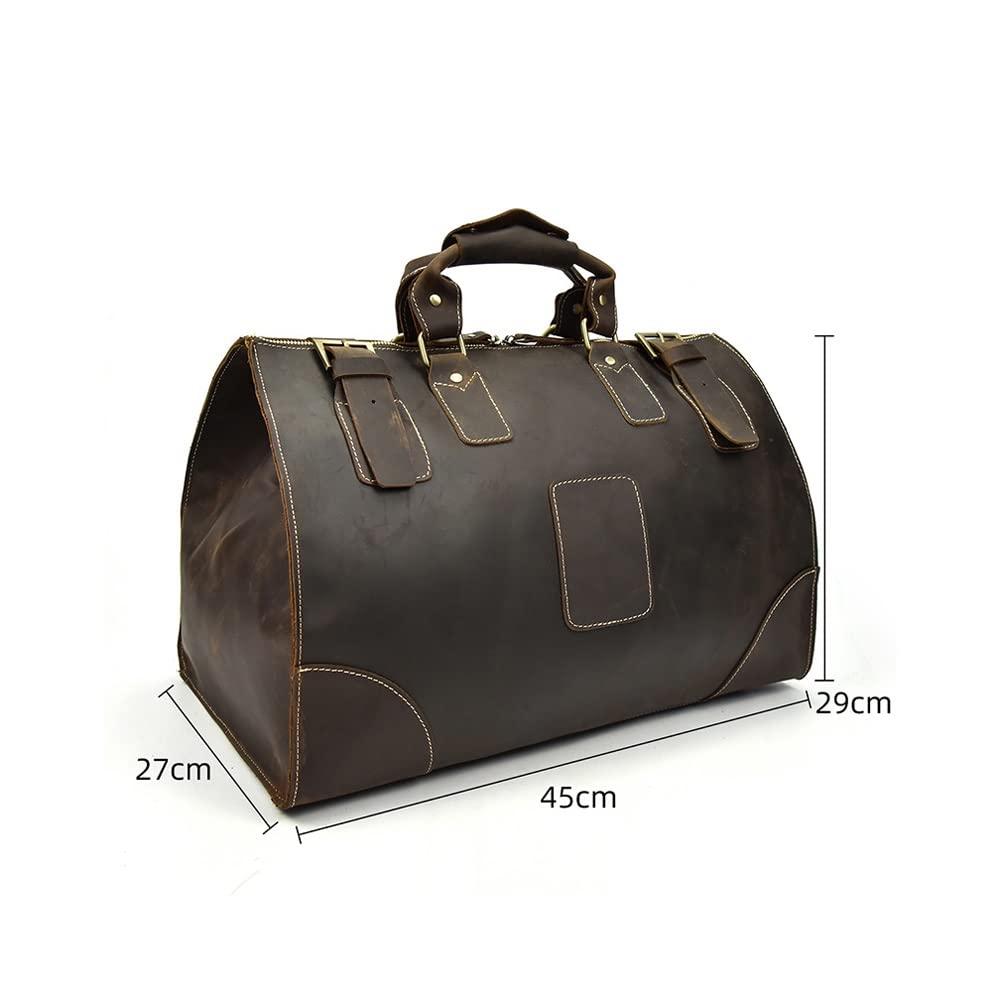 Leather Travel Duffel Bag for Weekender & Business Trips