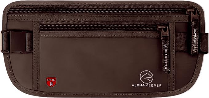 RFID Travel Money Belt with Hidden Passport Wallet