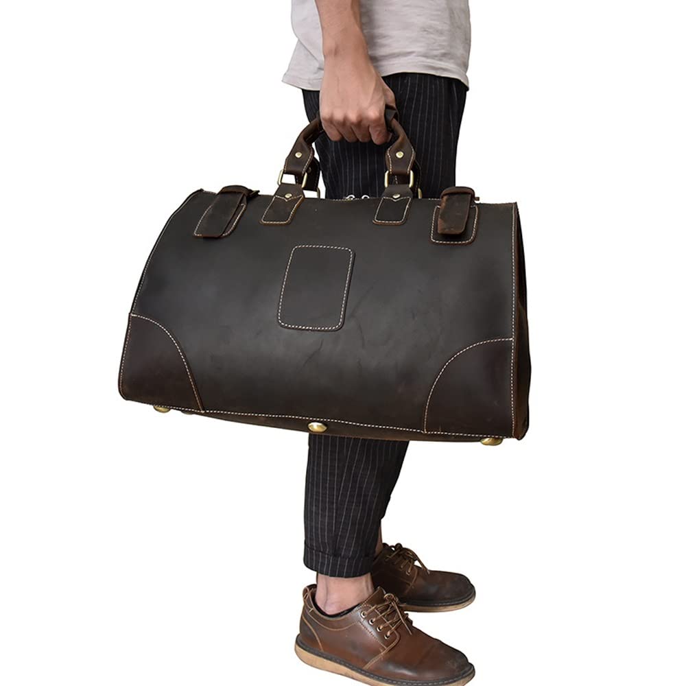 Leather Travel Duffel Bag for Weekender & Business Trips