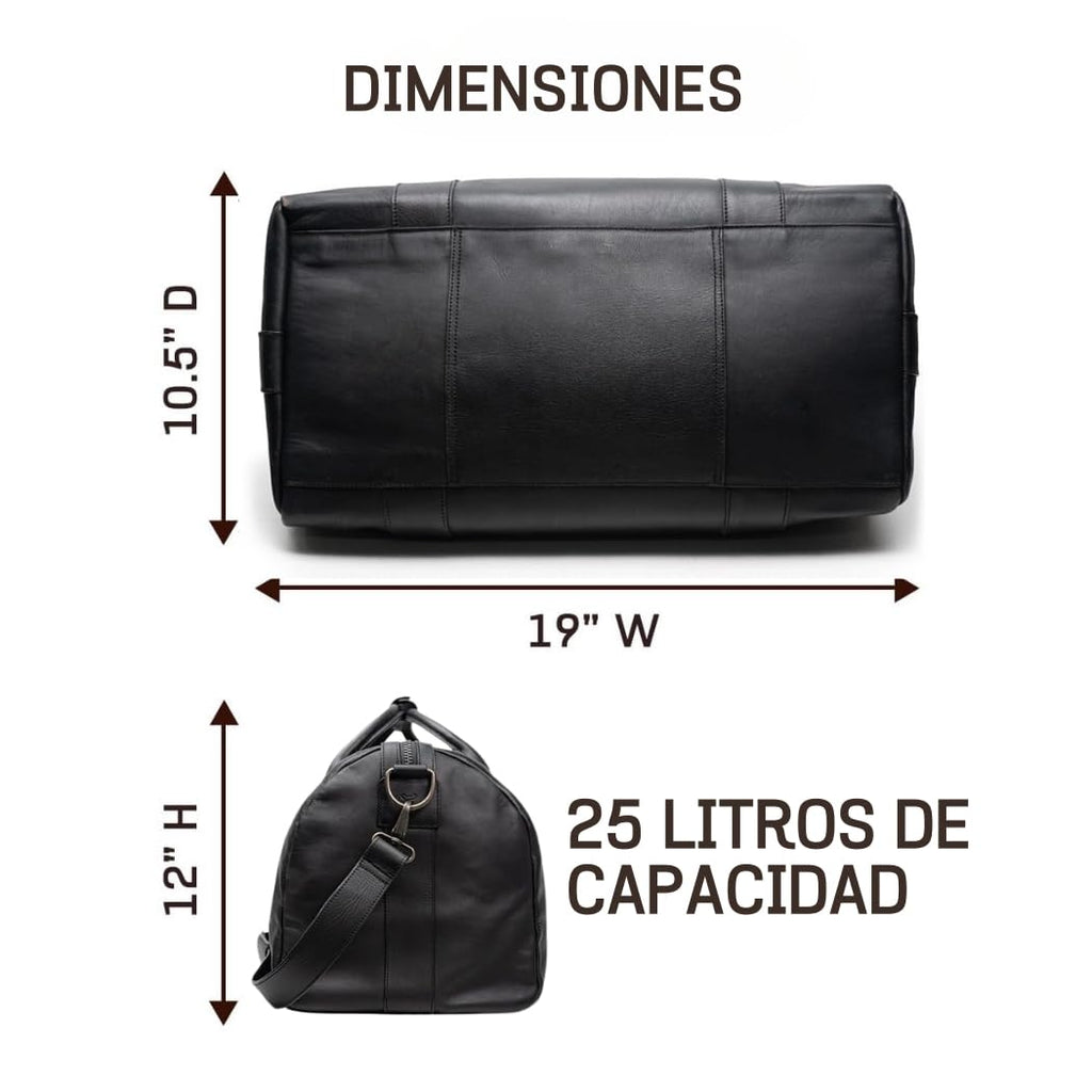 Full-Grain Leather Travel Duffel Bag for Weekend & Gym