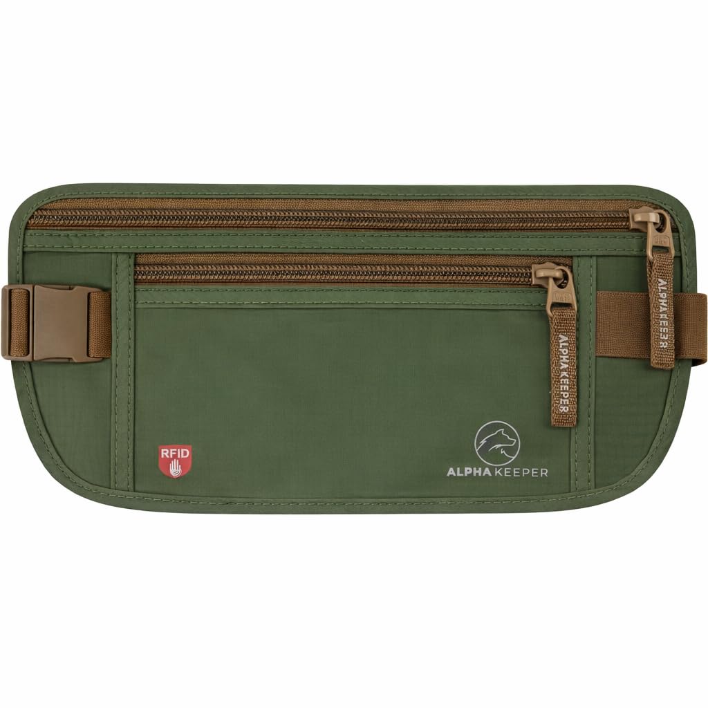 RFID Travel Money Belt with Hidden Passport Wallet