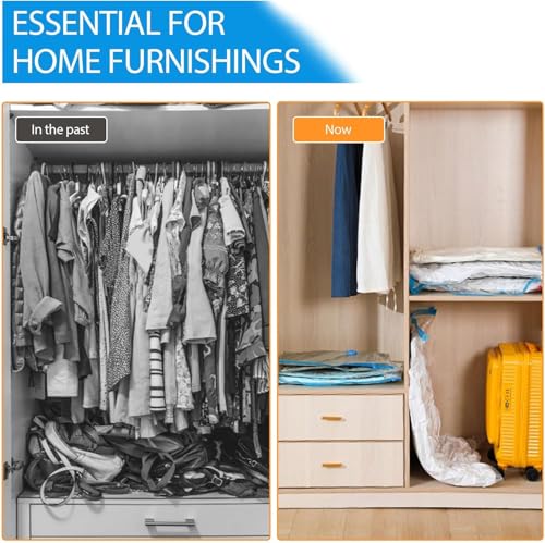 10-Pack Vacuum Storage Bags with Hand Pump for Clothes & Bedding