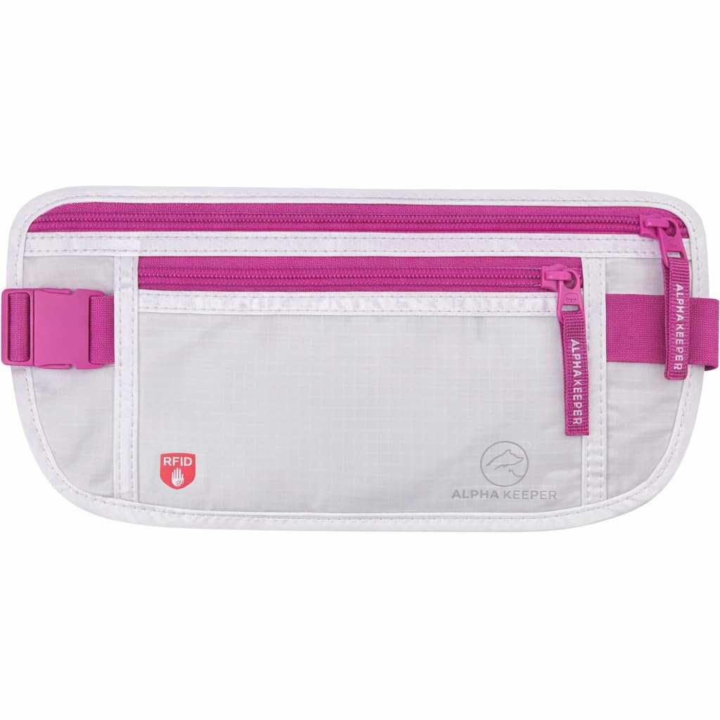RFID Travel Money Belt with Hidden Passport Wallet