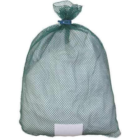 Laundry Bag, Green, Rubber Closure, PK12