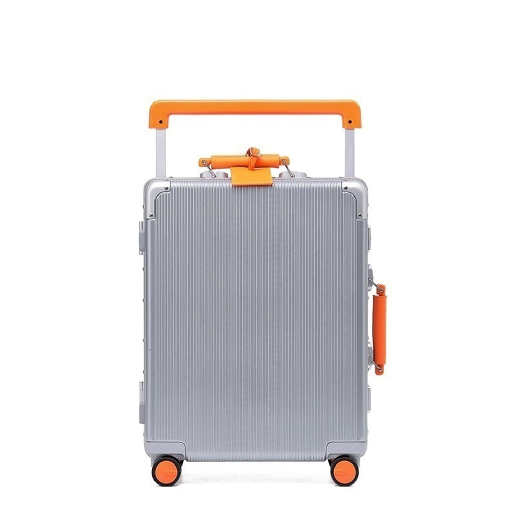 VALCLA Aluminum Frame Suitcase 28" Aluminum Frame PC Hardshell Suitcase with Spinner Wheels Case Mute Universal Wheel Wide Trolley Case Business Suitcase Pure PC Material Luggage Travel Suitcase (Color : Silver, Size : 28inch)