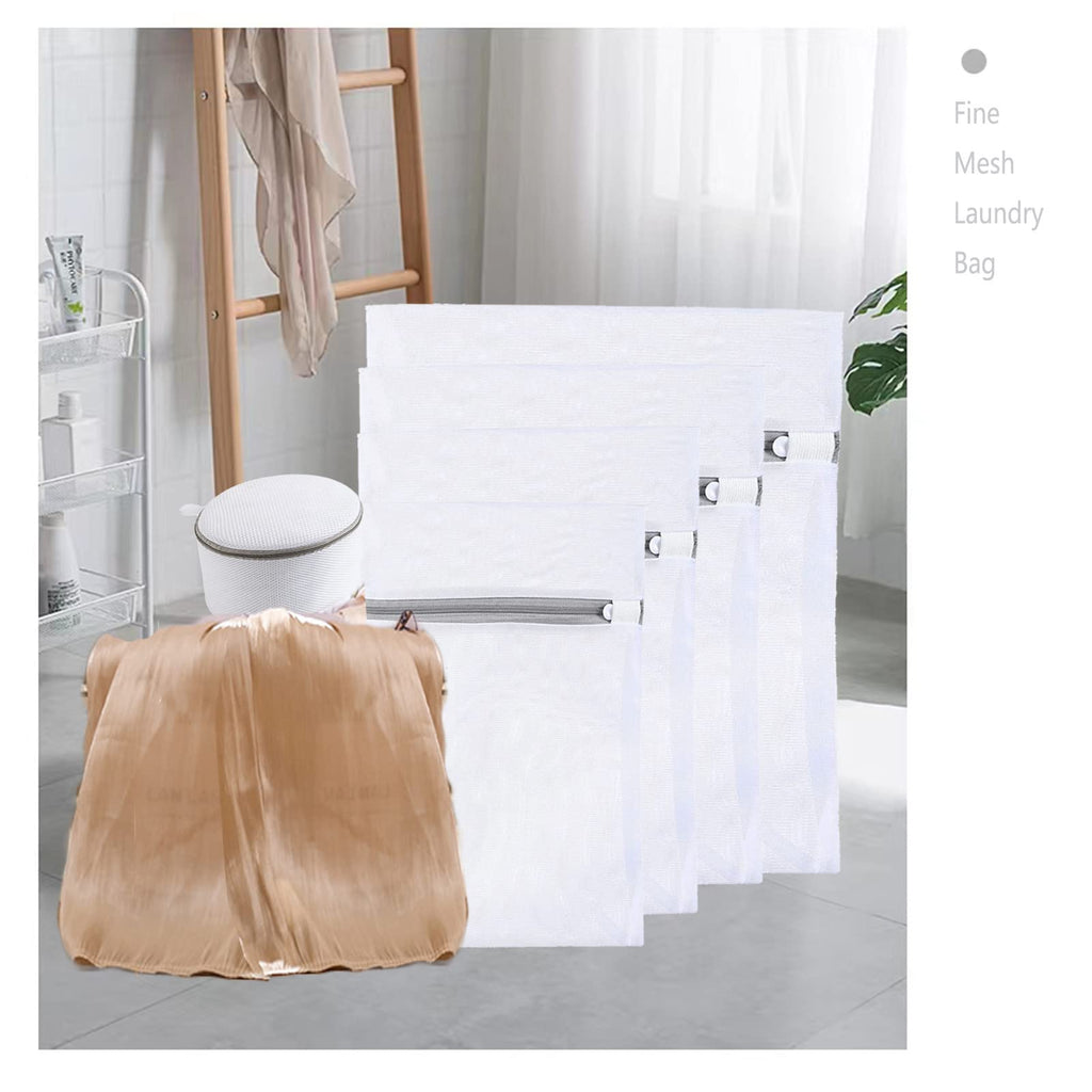 5-Piece Mesh Laundry Bags with Zipper for Delicates & Shoes