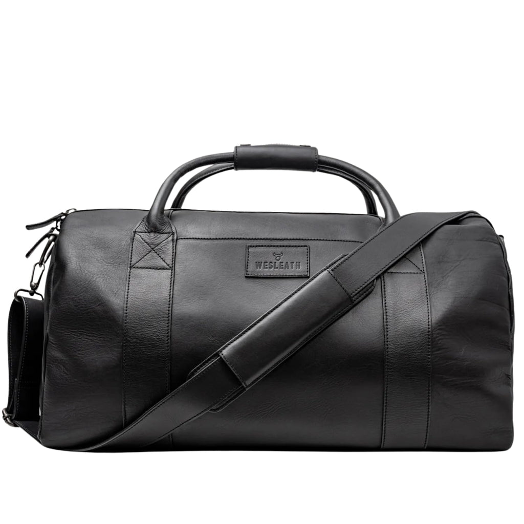 Full-Grain Leather Travel Duffel Bag for Weekend & Gym