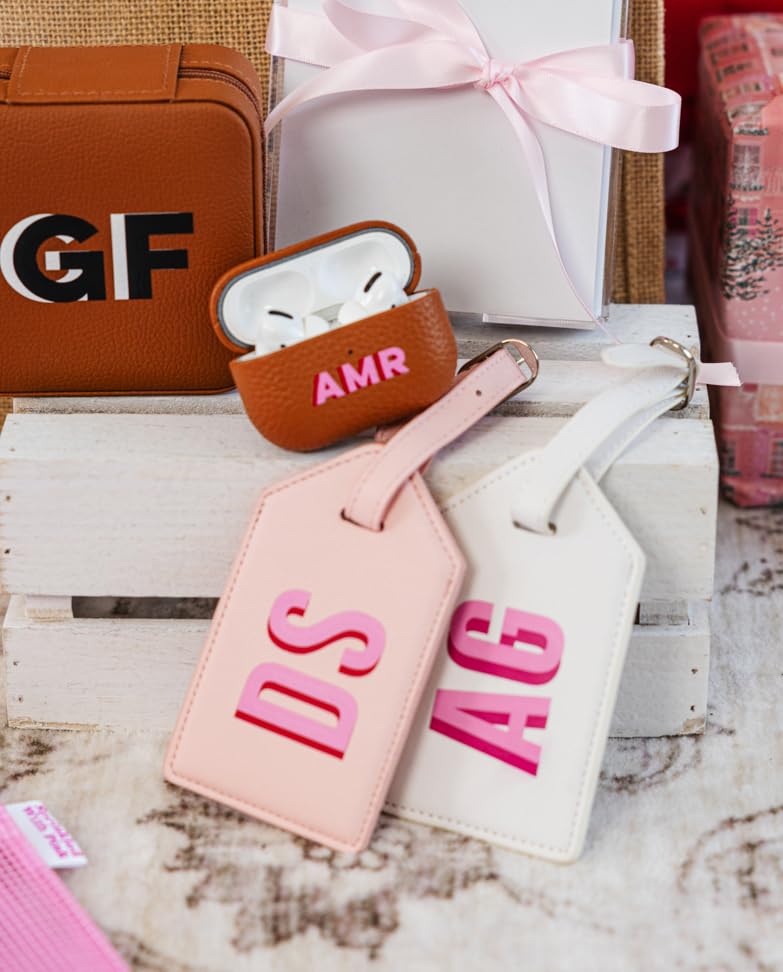 Personalized Leather Luggage Tag with Privacy Flap