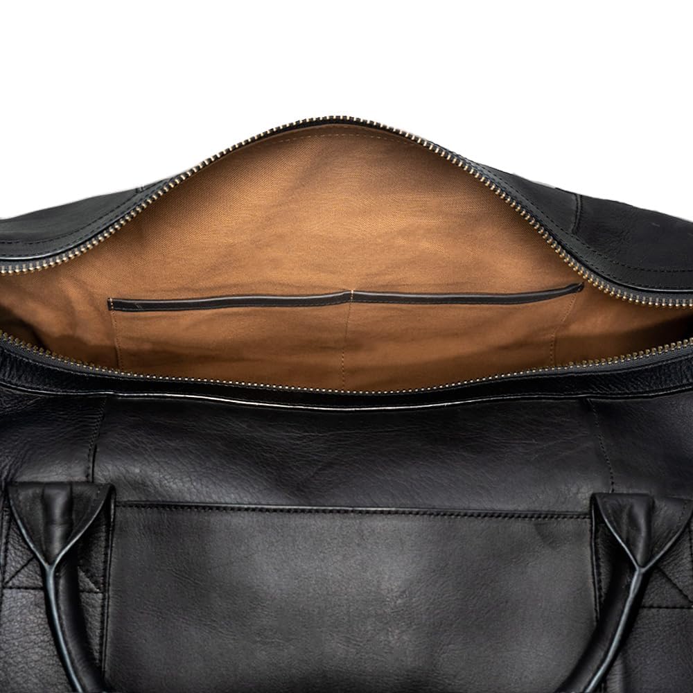 Full-Grain Leather Travel Duffel Bag for Weekend & Gym