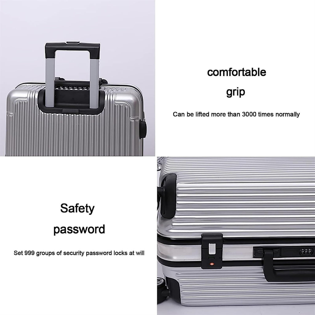 24" Aluminum Frame Carry-On Suitcase with Combination Lock