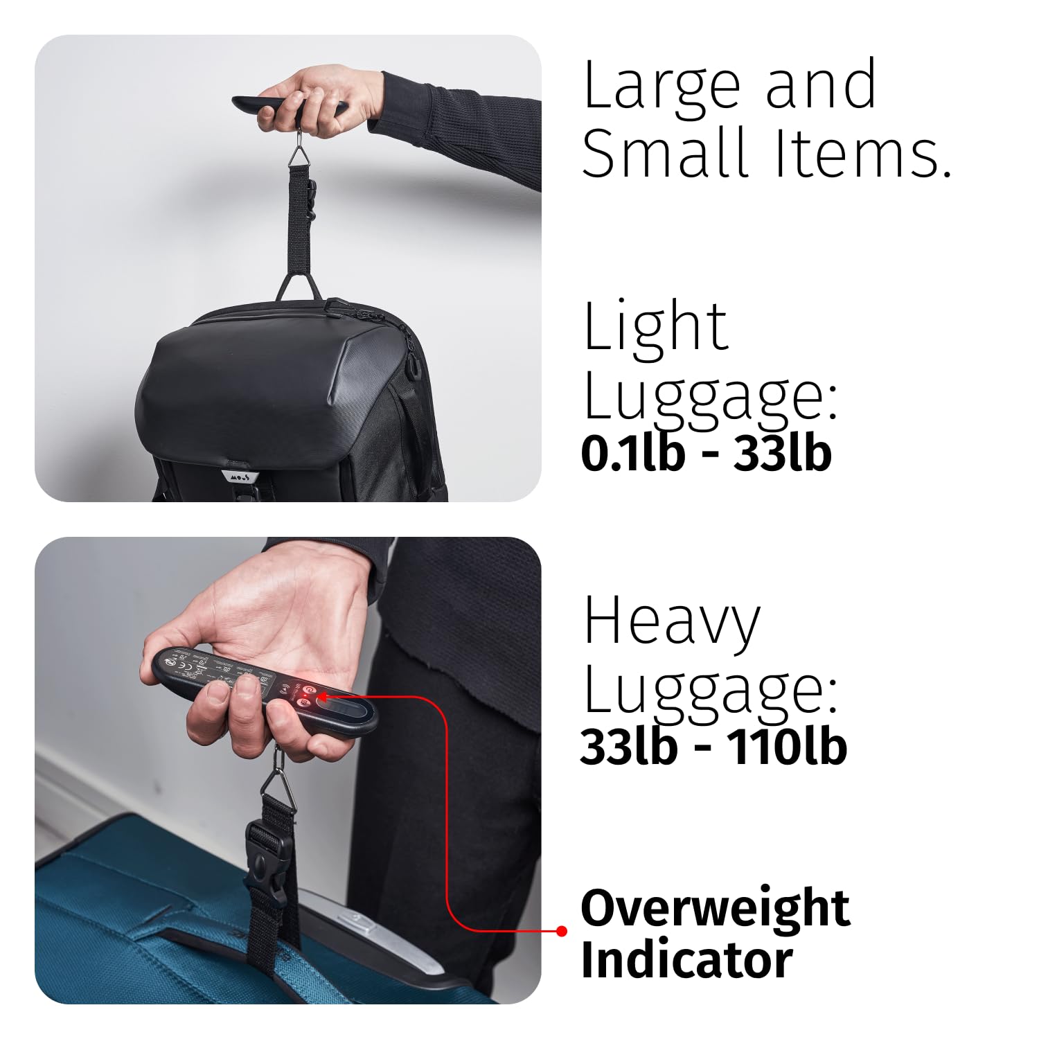 Digital Luggage Scale with LED Display & Find My Tracker