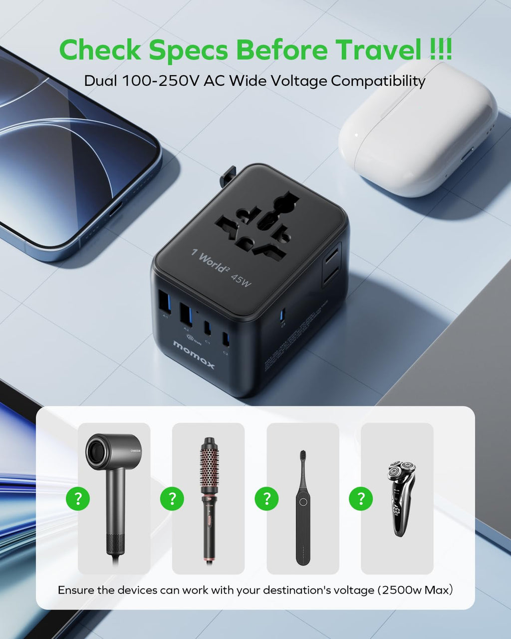 MOMAX Universal Travel Adapter