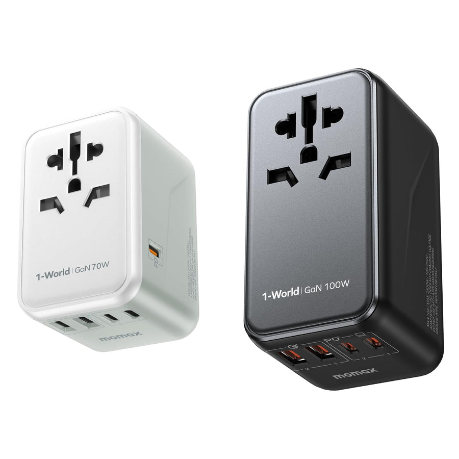 MOMAX Universal Travel Adapter, PD GaN 70W + 100W (Type C/A/G/I)