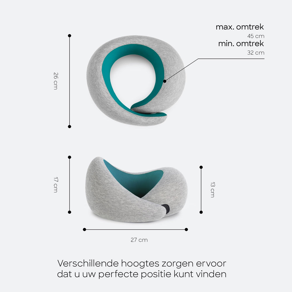 Ostrichpillow GO Travel Pillow, 360° Memory Foam Support, Soft & Washable