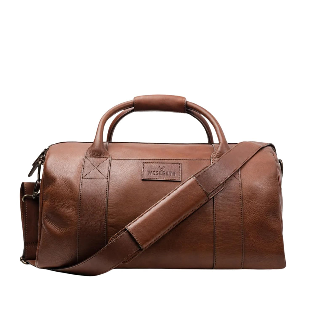 Full-Grain Leather Travel Duffel Bag for Weekend & Gym
