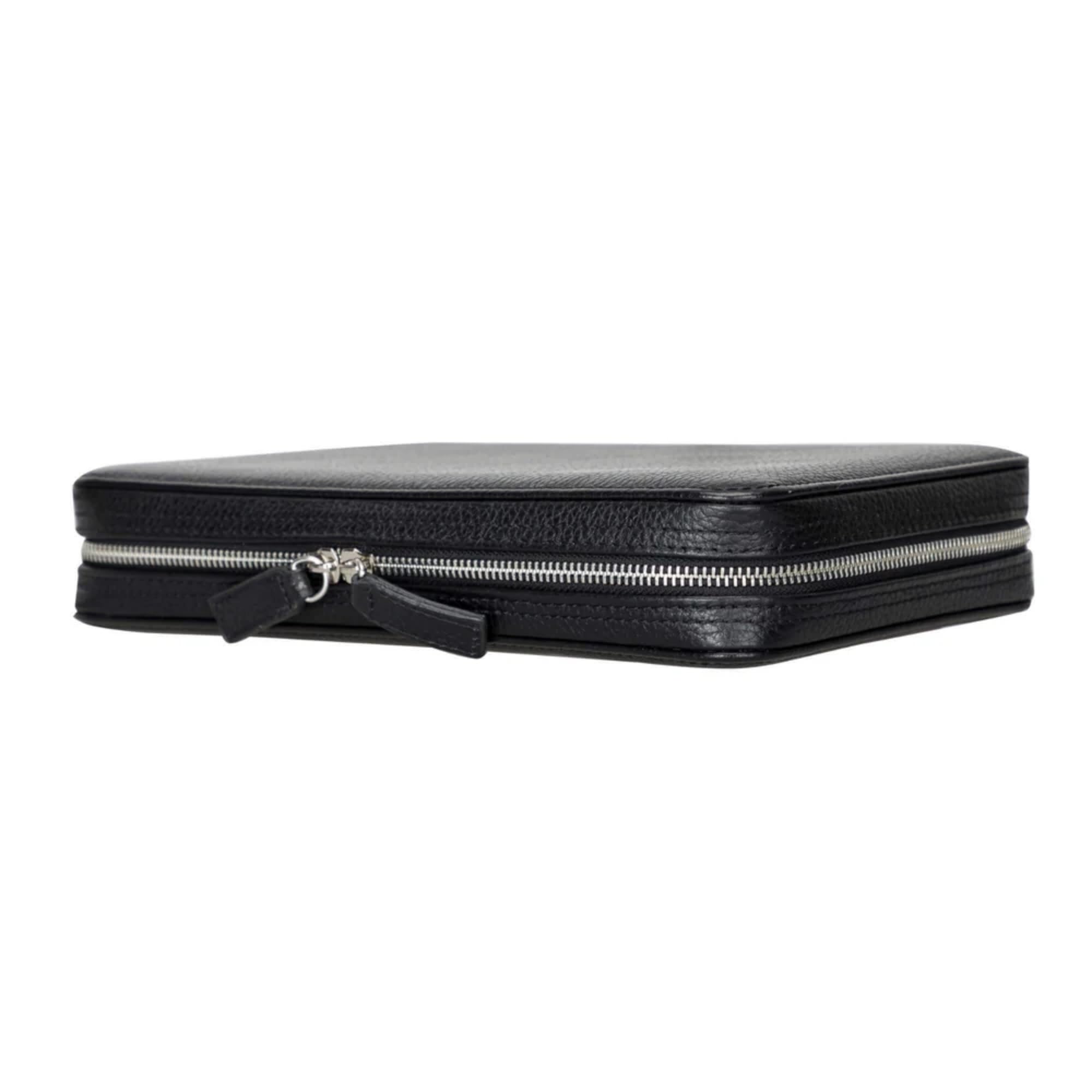Full-Grain Leather Cable Organizer Bag for Cords & Chargers