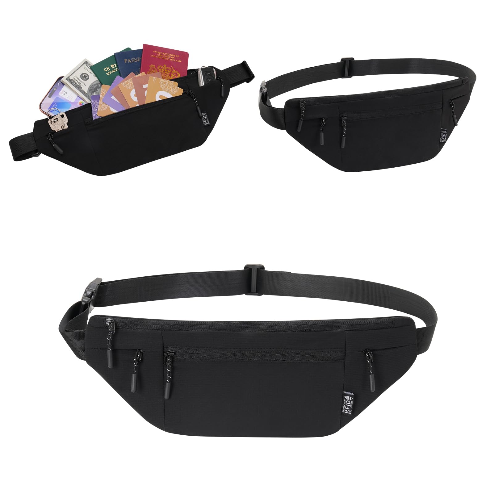 Money Belt for Travel RFID Blocking Passport Holder