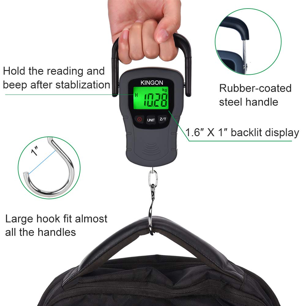 Digital Hanging Luggage Scale with Backlit Display 110 lb / 50 kg