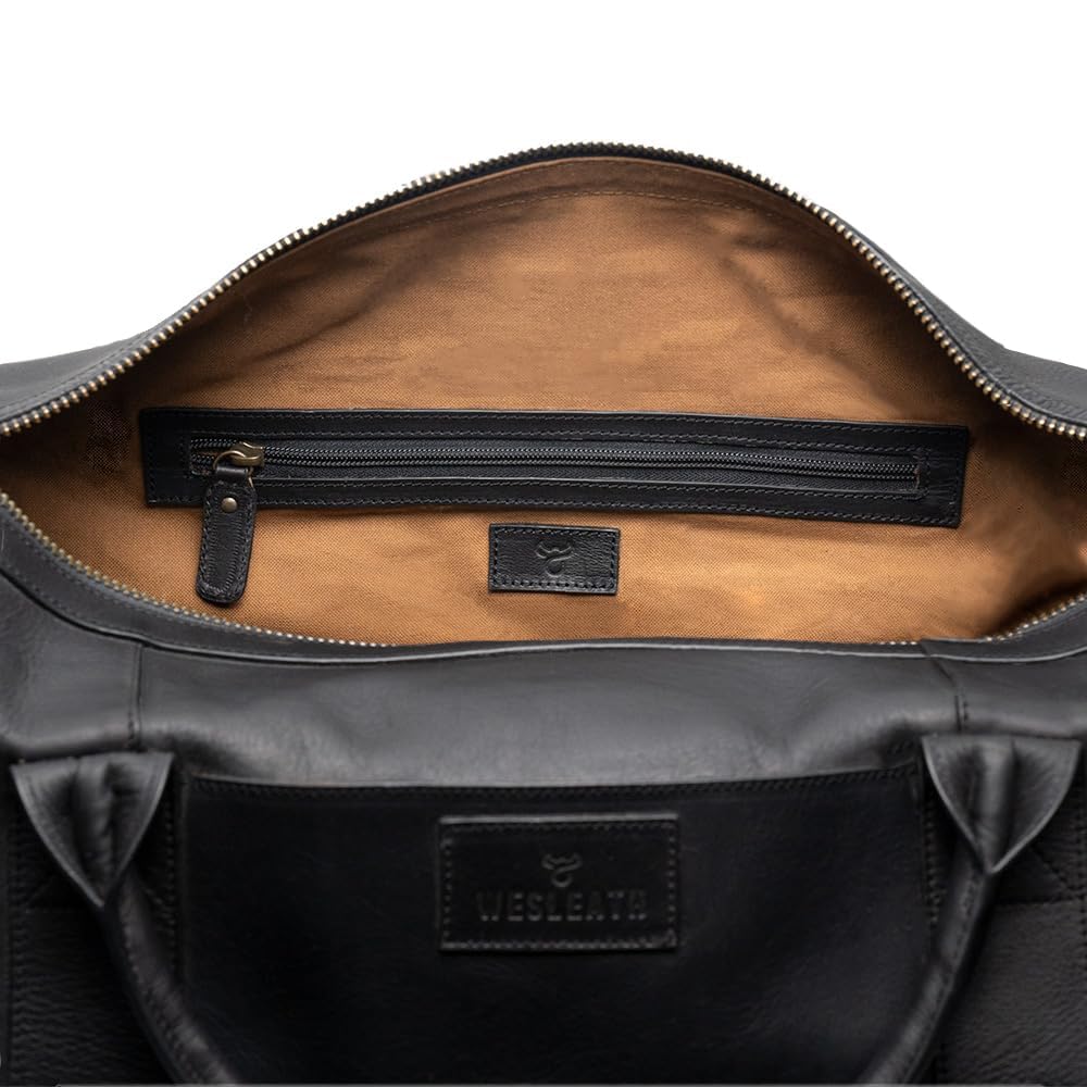 Full-Grain Leather Travel Duffel Bag for Weekend & Gym
