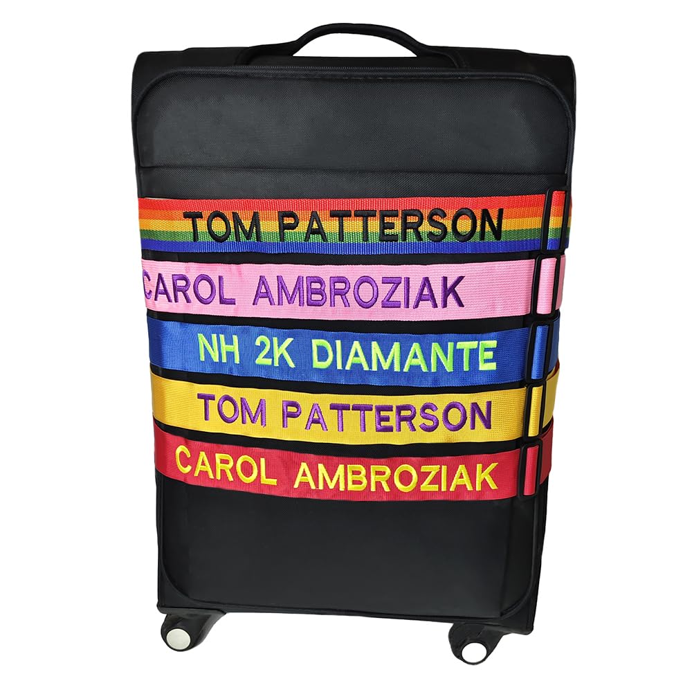 Personalized Embroidered Luggage Strap with Lock