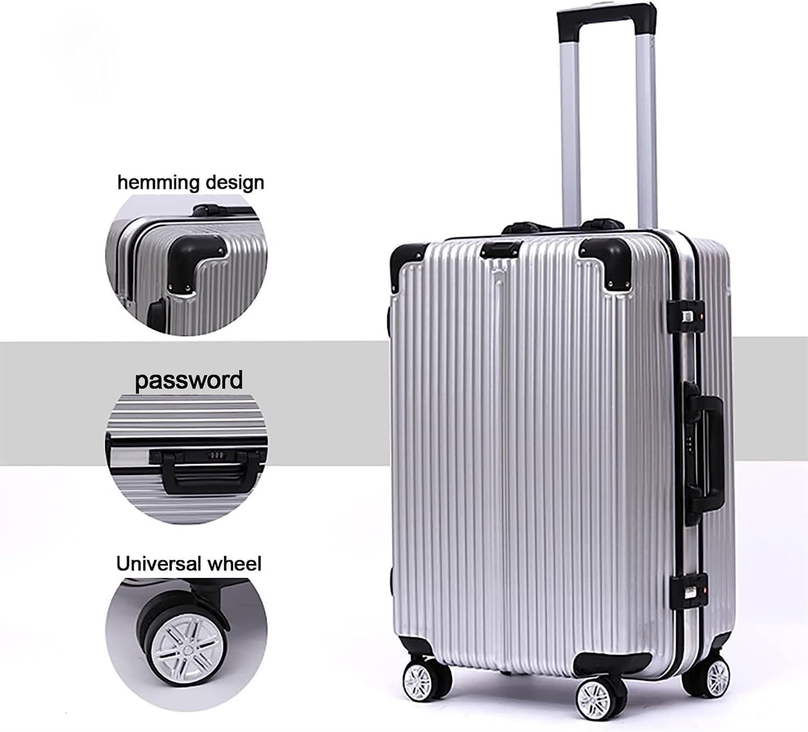 24" Aluminum Frame Carry-On Suitcase with Combination Lock