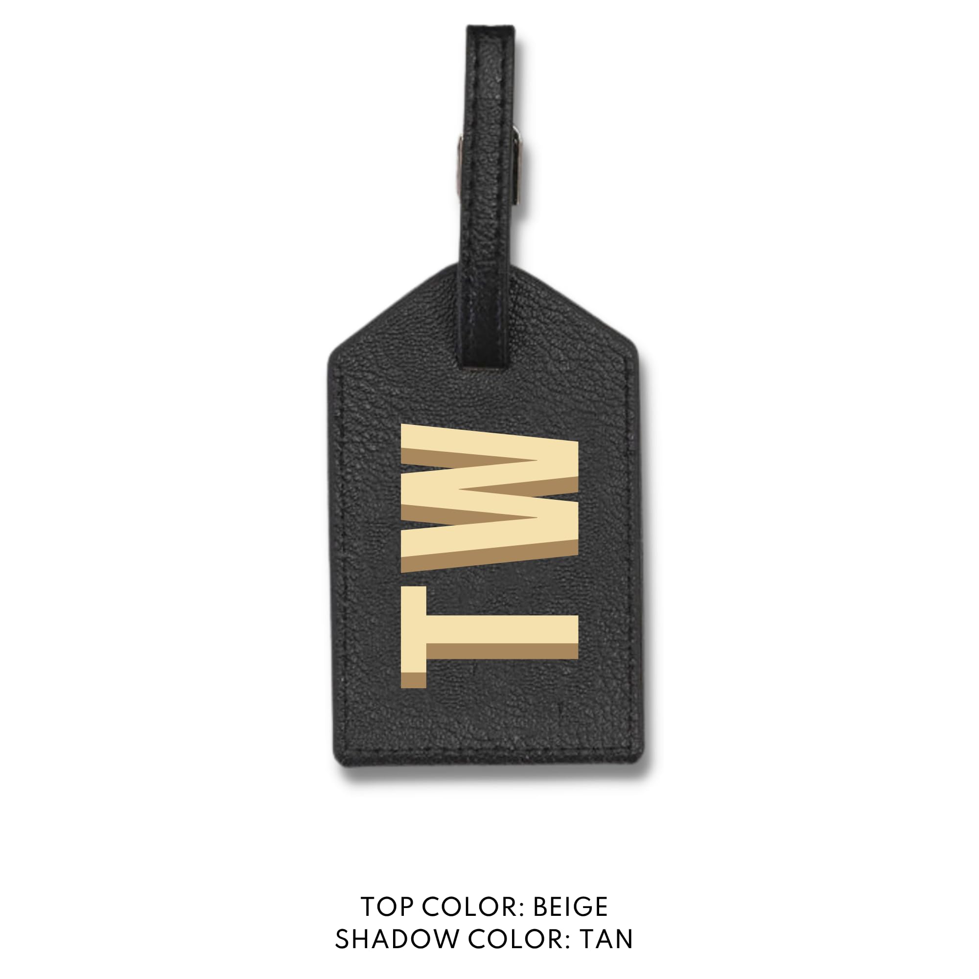 Personalized Leather Luggage Tag with Privacy Flap