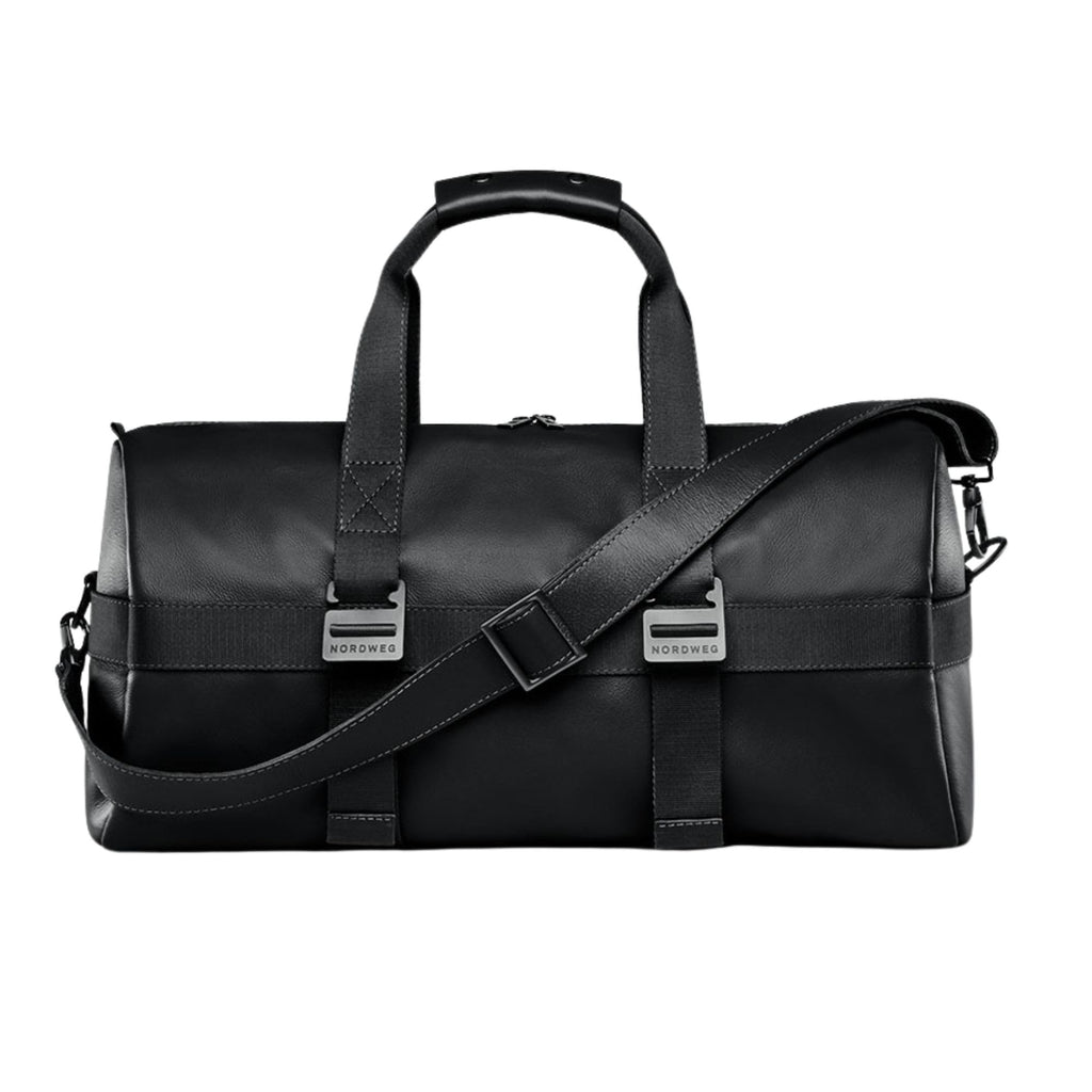 38L Leather Weekender Duffel Bag with Waterproof Pouch