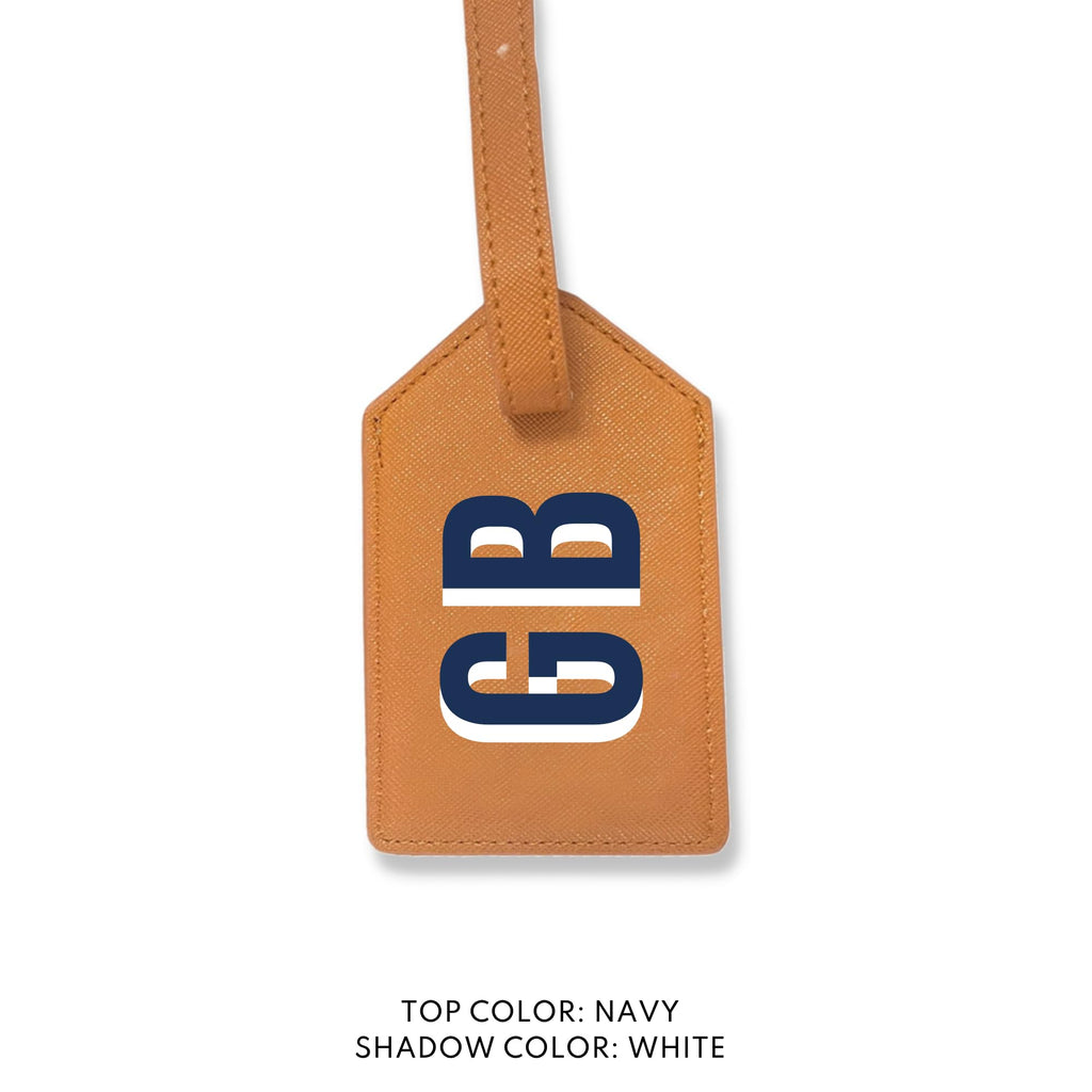 Personalized Leather Luggage Tag with Privacy Flap
