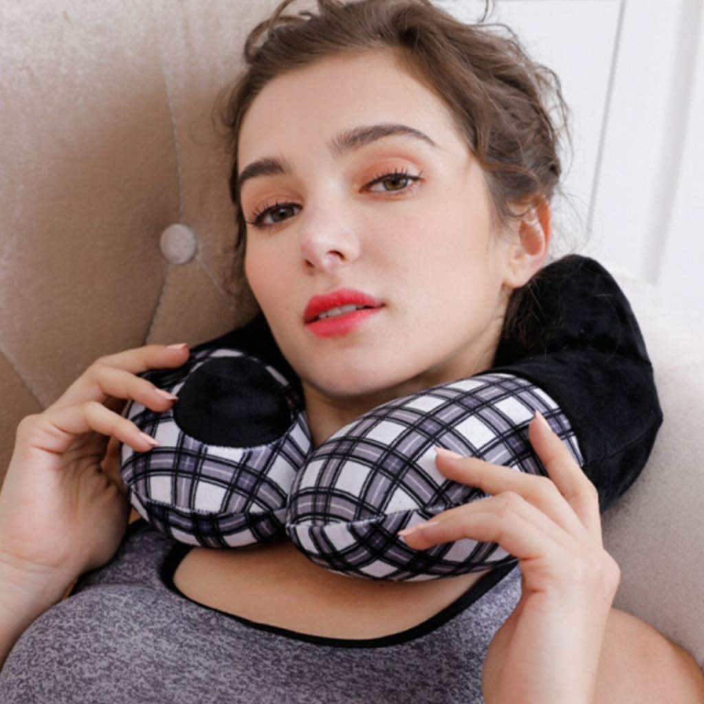 Automatic Inflatable Travel Neck Pillow for Plane & Train