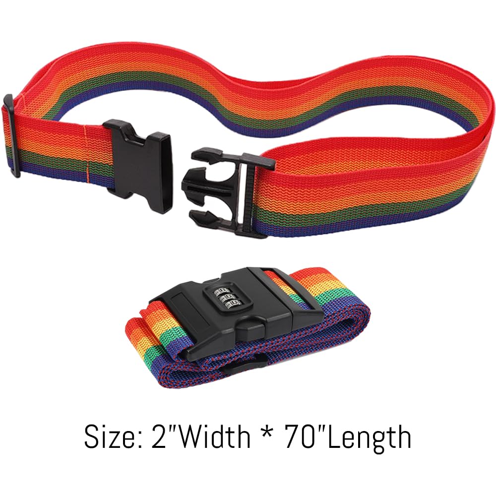 Personalized Embroidered Luggage Strap with Lock