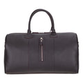 Full-Grain Leather Weekender Duffel Bag with Shoulder Strap