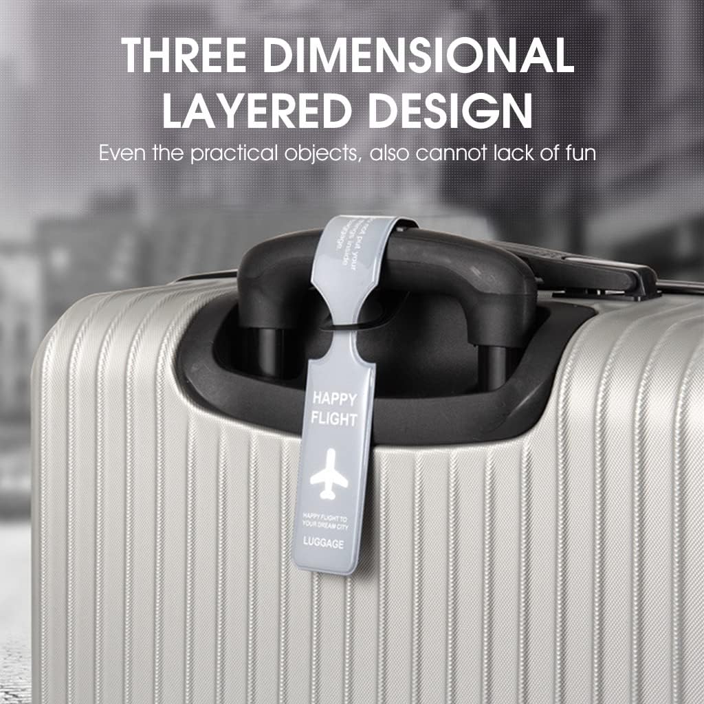 4-Piece PVC Luggage Tags with ID Labels