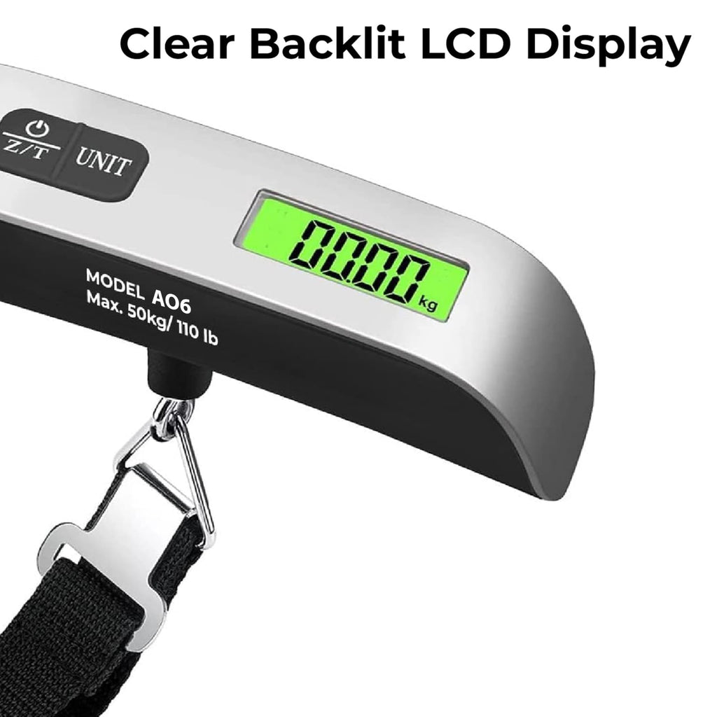 Digital Portable Hanging Luggage Scale with Backlit LCD Display 50 kg / 110 lb
