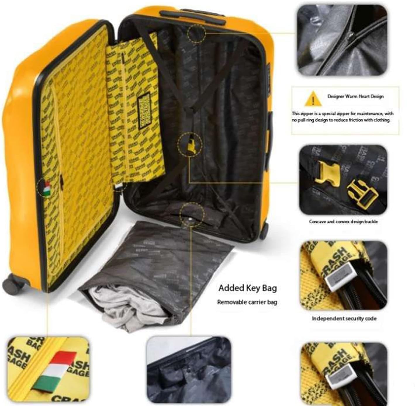 Expandable Hardshell Carry-On Suitcase with Spinner Wheels