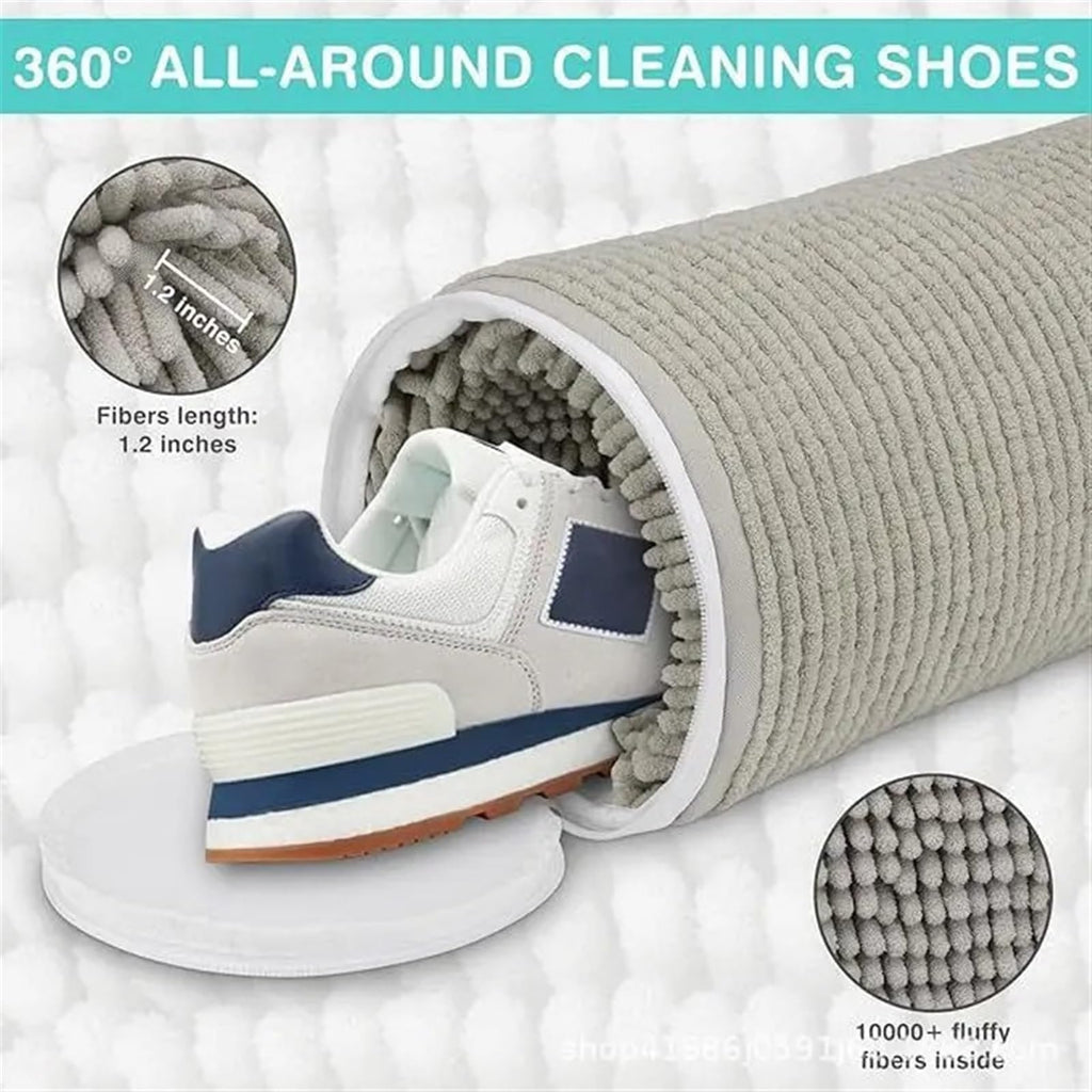 Chenille Shoe Laundry Bag with Side Zipper for Washing Machine