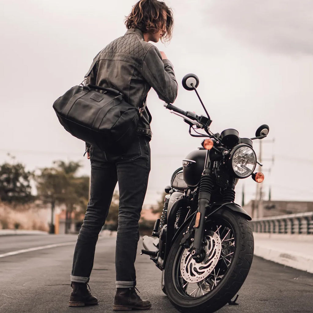 Full-Grain Leather Travel Duffel Bag for Weekend & Gym