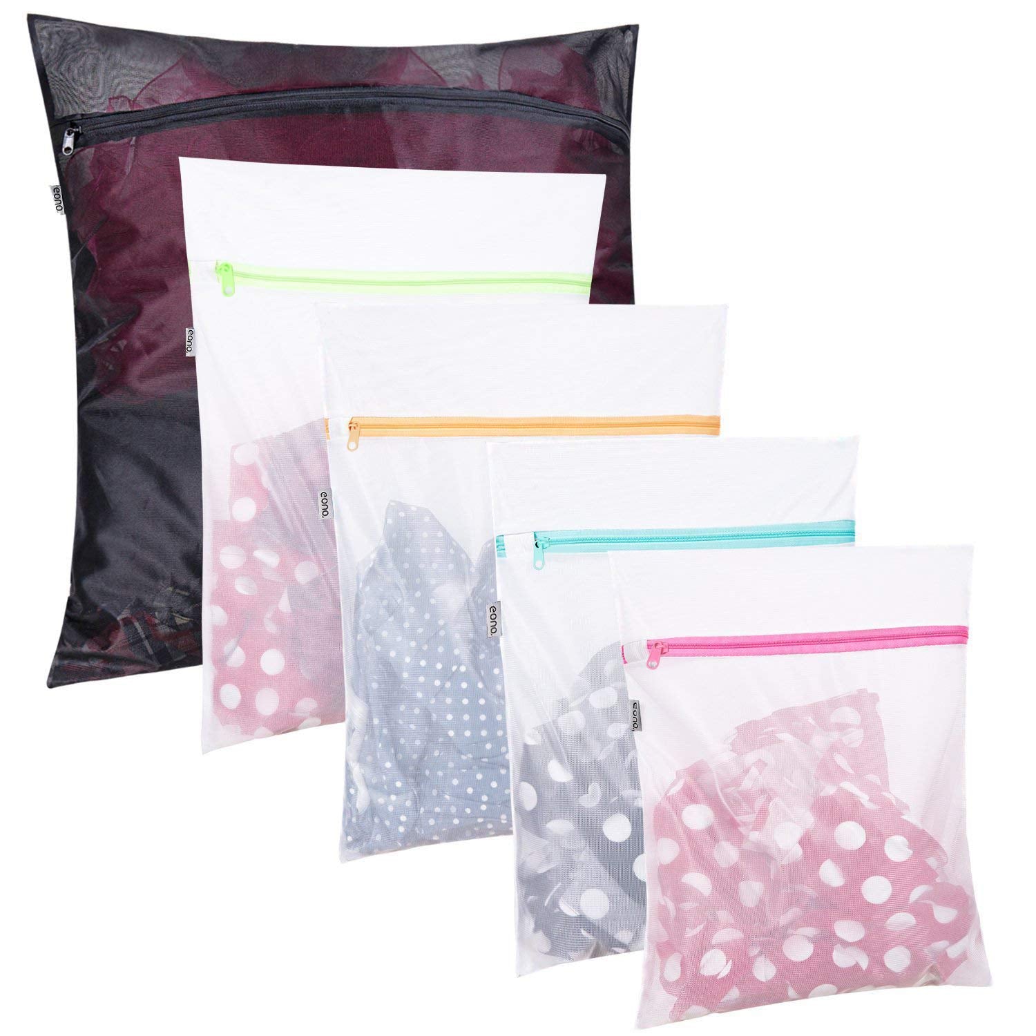 5-Piece Reusable Mesh Laundry Bags for Delicates & Shoes
