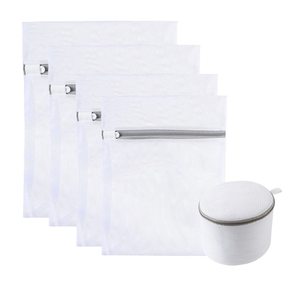 5-Piece Mesh Laundry Bags with Zipper for Delicates & Shoes