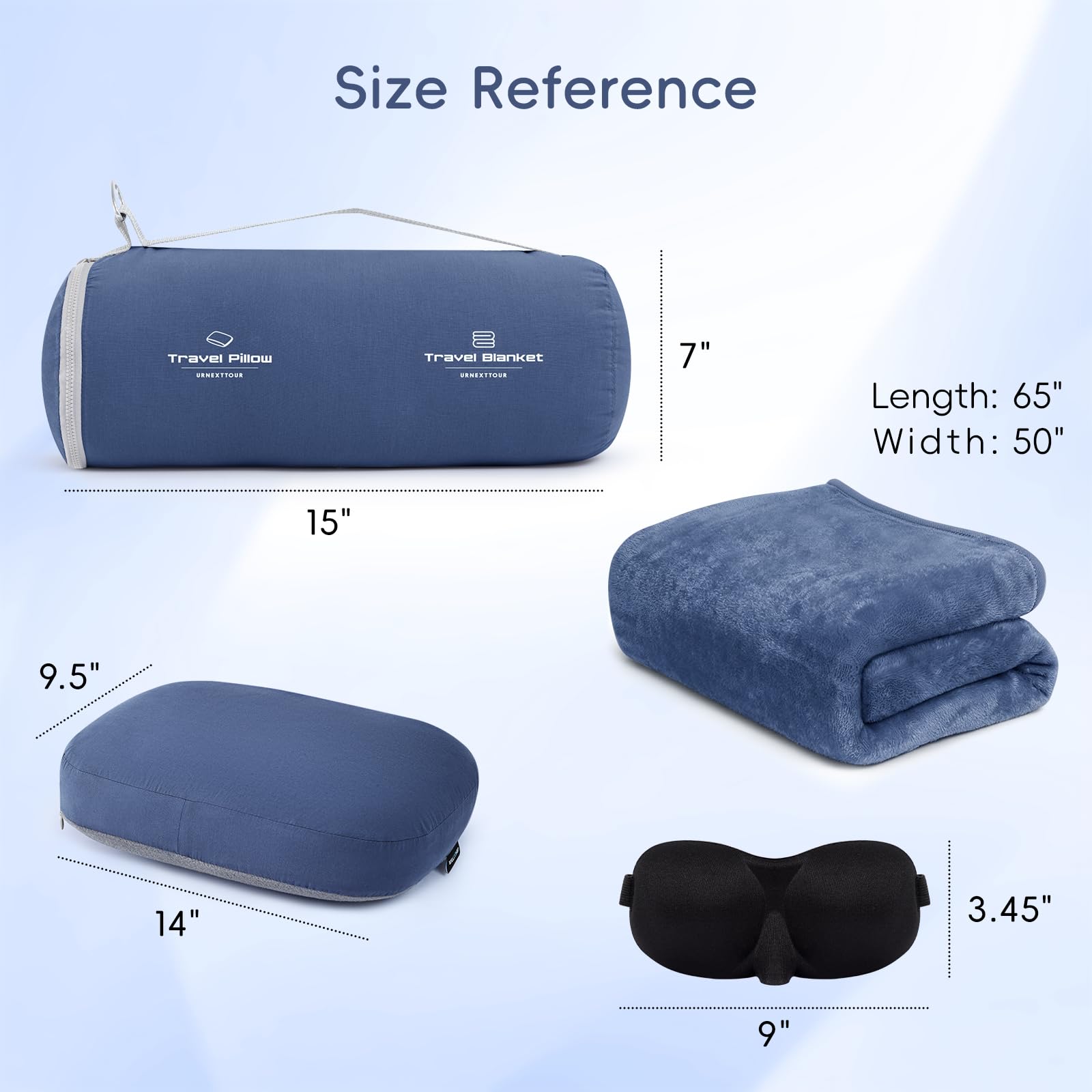 4-in-1 Travel Pillow & Blanket Set with Memory Foam Neck Support