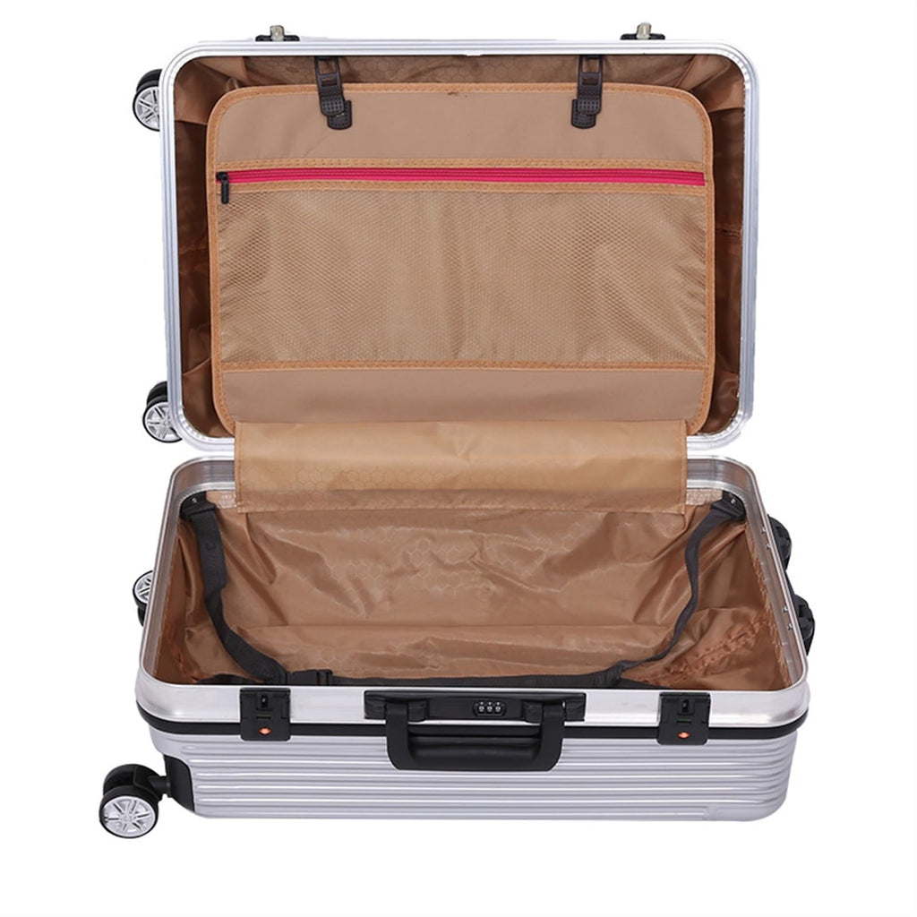 24" Aluminum Frame Carry-On Suitcase with Combination Lock