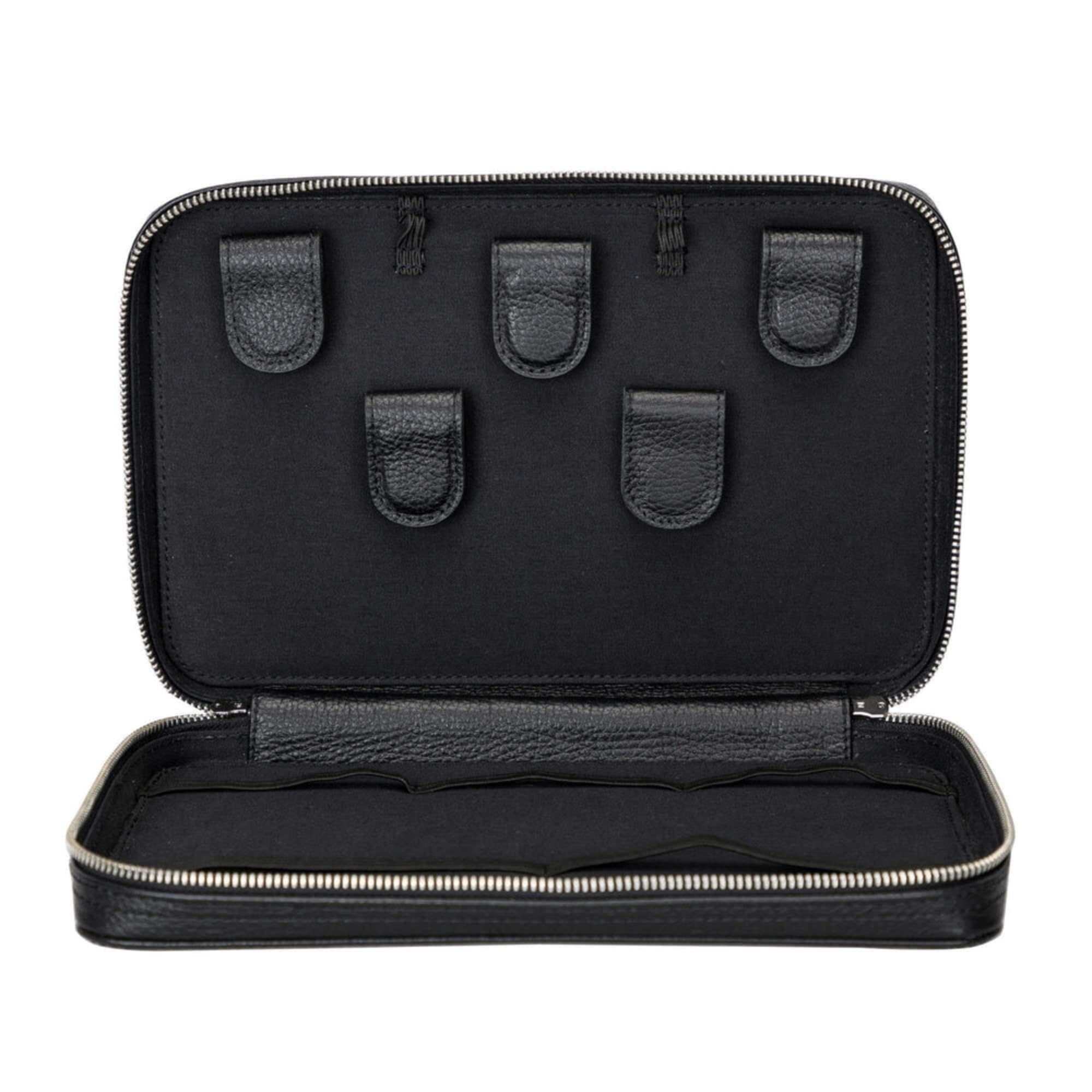 Full-Grain Leather Cable Organizer Bag for Cords & Chargers
