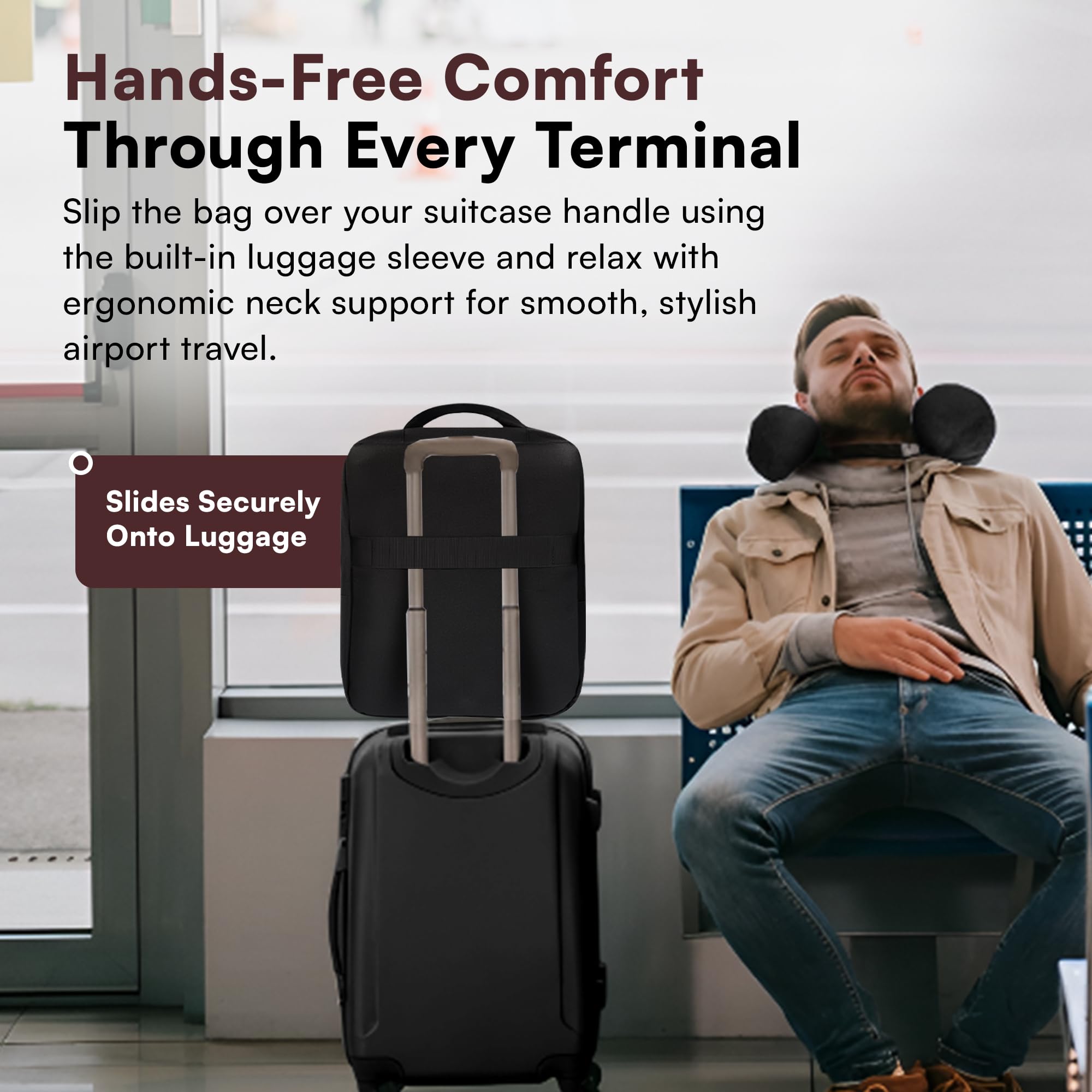 5-in-1 Travel Pillow & Blanket Set with Memory Foam Neck Pillow