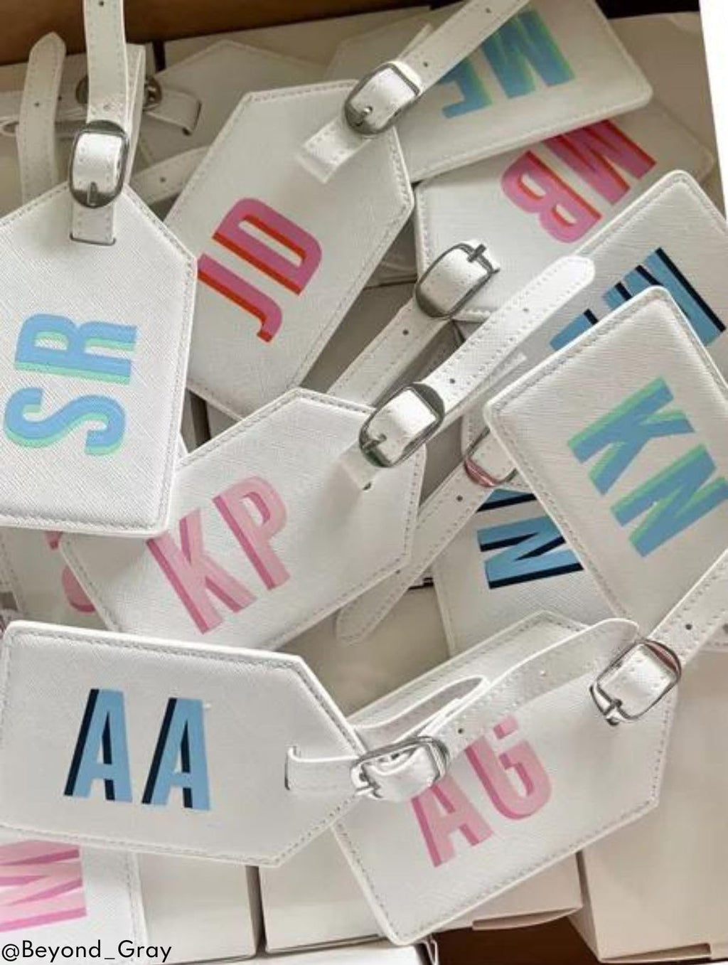 Personalized Leather Luggage Tag with Privacy Flap