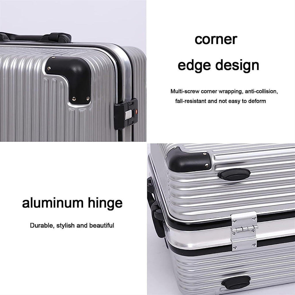 24" Aluminum Frame Carry-On Suitcase with Combination Lock